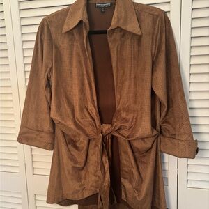 Brown Tie-Front Jacket